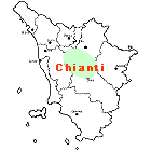 Chianti map, Tuscany, Italy