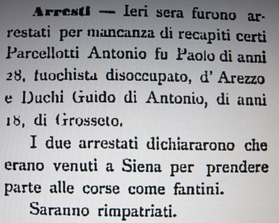 La Vedetta Senese del 14 agosto 1898