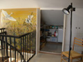 The loft with murales by Graziella Battigalli