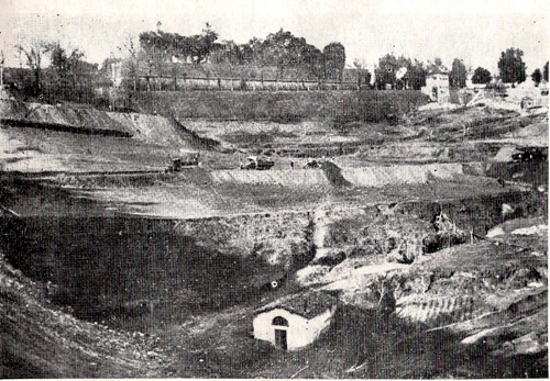 La conca del Rastrello durante i lavori nel 1933